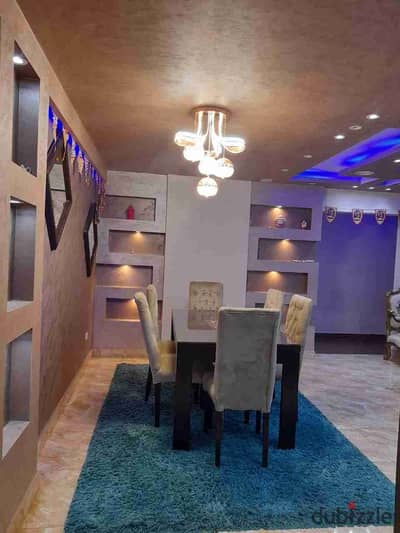 Furnished apartment in Zahraa Al-Maadi, Tejan Compound 2, next to Wadi Degla Club, for rent, three rooms, one of them open to the reception area, apartment area: 175 square meters, security and guarding available 24 hours for 20,000 monthly, fifth floor, one year duration, 01503622666