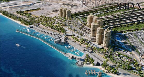 استوديو فندقي متشطب بالتكيفات للبيع في مارينا تاور المونت جلاله بمقدم 5%