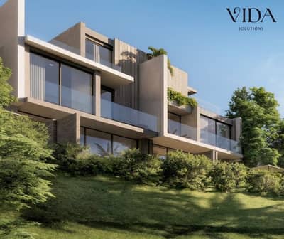 For sale 294 sqm Twain house directly on Suez Road in the Sixth Settlement Golf Town Compound with installments up to 15 years