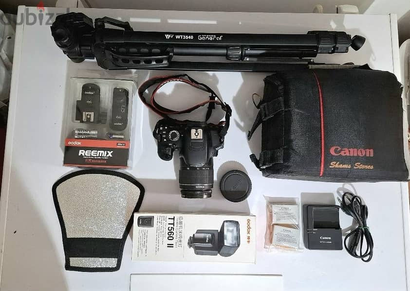 Canon 650D Kit + Godox Flash, Trigger, Tripod & Accessori 1