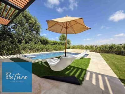 شاليه ارضي بجاردن للايجار بسعر مميز هاسيندا باي برايفت بول اول صف جولف بحري صريح/ Hacienda bay north Coast