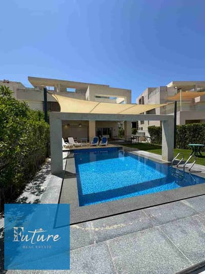 شاليه ارضي بجاردن للايجار بسعر مميز هاسيندا باي برايفت بول اول صف جولف بحري صريح/ Hacienda bay north Coast