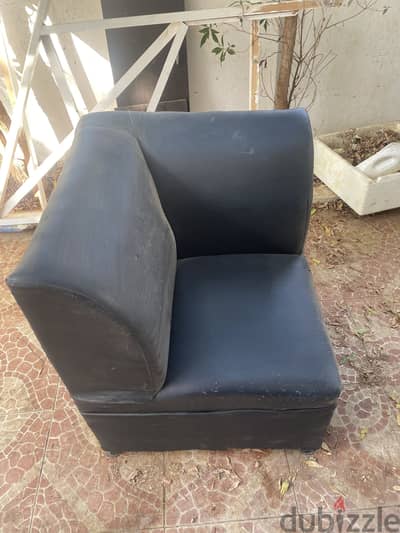 كرسى زاوية جلد اسود مكتب