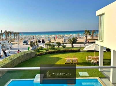 ready to view panoramic sea and lagoons ground 2bedrooms chalet for sale in dose north coast next to la vista bay and katamya coast , waterway , d-bay