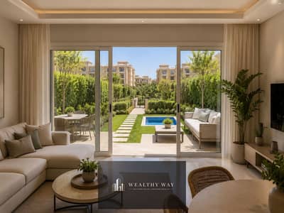 بسعر التعاقد القديم 3 مليون كاش شقة للبيع في كمبوند سراي القاهرة الجديدة sarai new cairo (ارضي  +جاردن خاص50 متر) بجوار مدينتي التجمع الخامس و الشروق