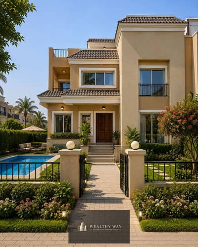بنص سعرها في الشركة جاهزة للمعاينة اس فيلا s villa (دورين)  فيلا 4غرف للبيع في سراي القاهرة الجديدة بجوار مدينتي التجمع الخامس sarai new cairo ,