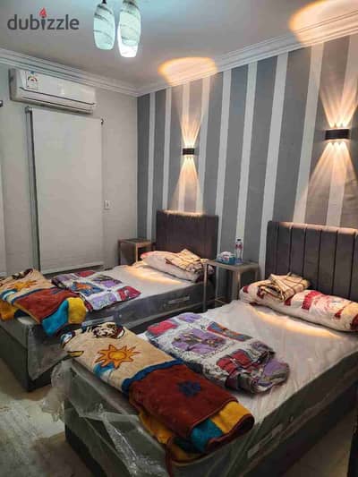 Apartment for rent furnished air-conditioned compound Rawdat Zayed first residence modern furnishings