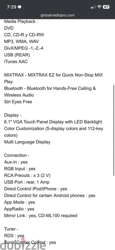 Pioneer avh-x2650bt