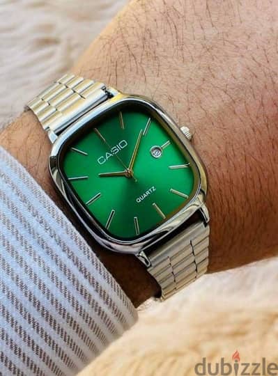 ساعه Casio مختومة جميع الاختام  ظرف صلب بطلاء ستلس استيك صلب عقل مرن