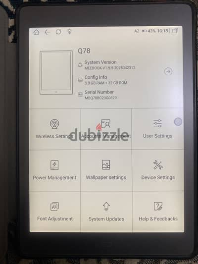 Meebok tablet Q78 - E-ink reader 7.8 inch