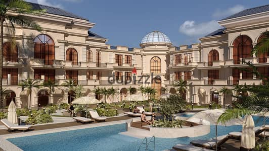 شقة غرفتين في Aurora Palace  مجاويش الغردقة | فيو حمام سباحة | 130 متر | تقسيط