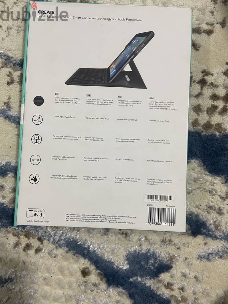Logitech keyboard-case with Apple Pencil Bracketing for pour iPad Pro 5