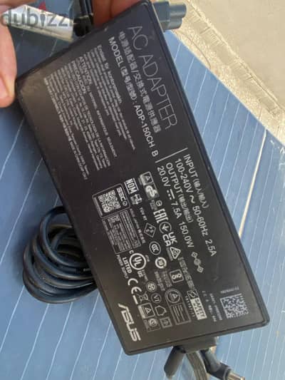 شاحن asus tuf gaming f15 أصلي (Stock) شاحن اسوس 150 واط أصلي 20V 7.5A