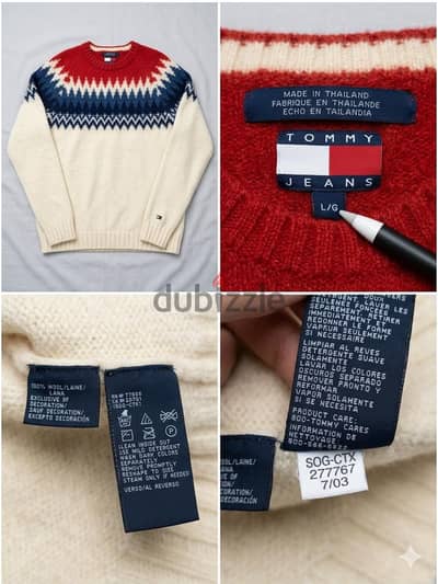authentic Tommy Jeans wool large excellent condition