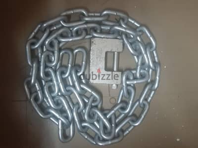 جنزير صلب محمل طول ٢ متر + قفل كبير