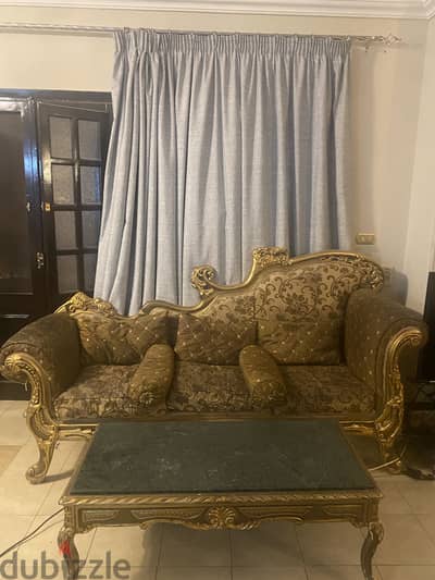 طقم صالون كلاسيك مذهب استايل فرنسي راقي و جذاب