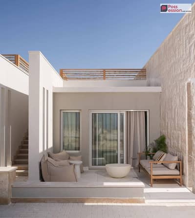 شاليه للبيع في هاسيندا راس الحكمة Ras El Hekma  | تقسيط علي 10 سنوات – الساحل الشمالي North Coast بفيو علي البحر وحمام السباحه بالم هيلز Palm Hills