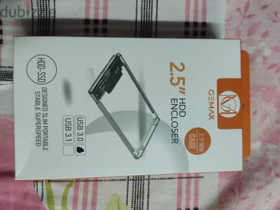 راك / علبة هارد خارجي Gemax USB 3.0 بحالة الزيرو بالعلبة والكابل