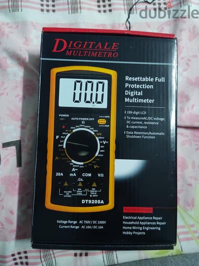 أفوميتر ديجيتال DT9205A بالعلبة + طقم أدوات لحام وصيانة كامل