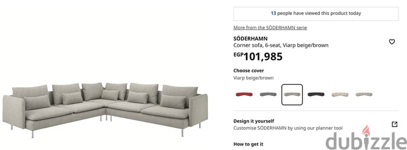 Ikea Soderhamn L-Shape Sofa Set 6 Seater + Footstool