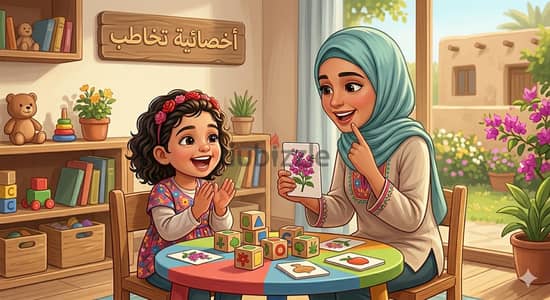أخصائية تخاطب وصعوبات تعلم وتعديل سلوك وتنمية مهارات وداون وتوحد