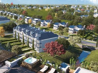 شقة جاردن ريسيل للبيع في ماونتن فيو اي سيتي أكتوبر – Mountain Park دور أرضي كورنر بموقع مميز  140م مباني + 140م حديقة