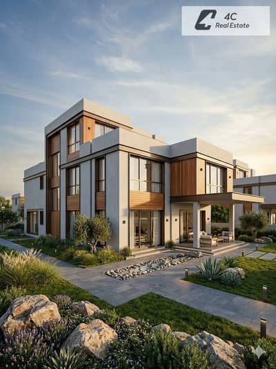 Direct on lagoon Signature  Villa 390 m 5 bedrooms for sale with down payment and installments in Stei8ht lmd New Cairo Under Market Price