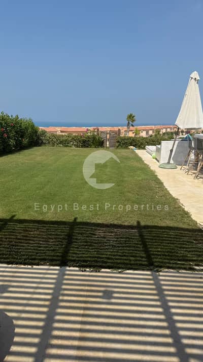 شالية 140م+حديقة 180م مفروش بالكامل صف رابع للبيع في تلال الساحل الشمالي Telal North Coast