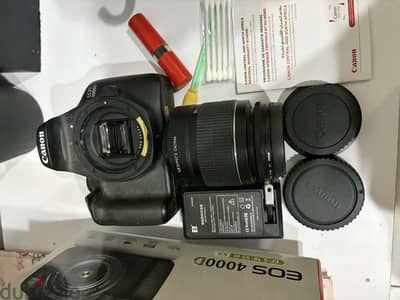 Canon EOS 4000D بحالة ممتازة + عدسة 18-55 وكامل الملحقات