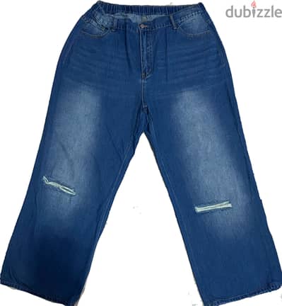 SHEIN Dark blue ripped jeans