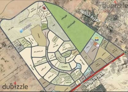 قطعه أرض ٤١١٥ متر شارع ٥ موقع مميز فيو ابراج zed الثورة الخضراء