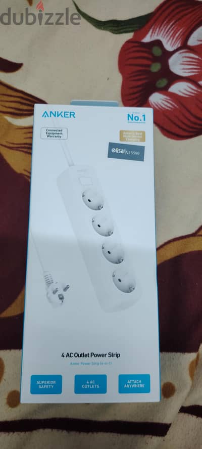 Anker power strip,  مشترك كهرباء انكر  حمايه ارتفاع الفولت