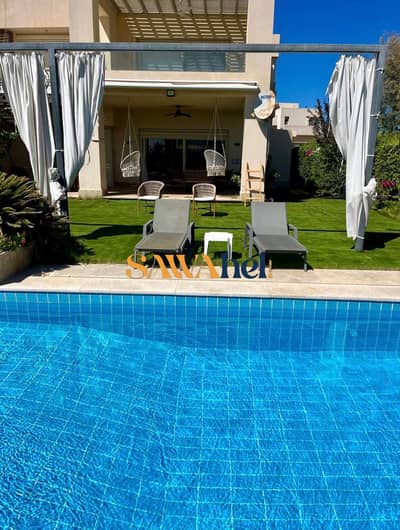 للإيجار – شاليه أرضي Ultra Luxury في Hacienda Bay – الساحل الشمالي    فيو جولف بانورامي مفتوح  ‍ حمام سباحة خاص + جاكوز  فرش فندقي فاخر