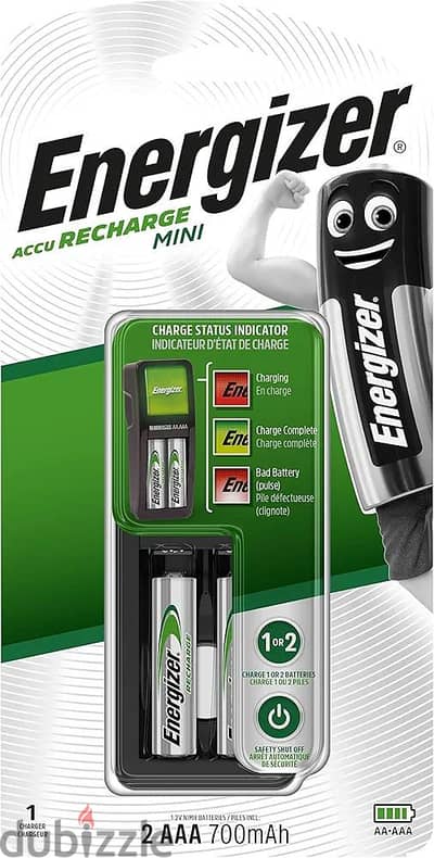 Energizer Mini Accu Recharge With AAA Batteries (2 Pcs)