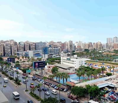 Luxury apartment for rent - First occupancy - 235m (Smouha - Directly in front of the club - Brand tower) 40,000 EGP per month