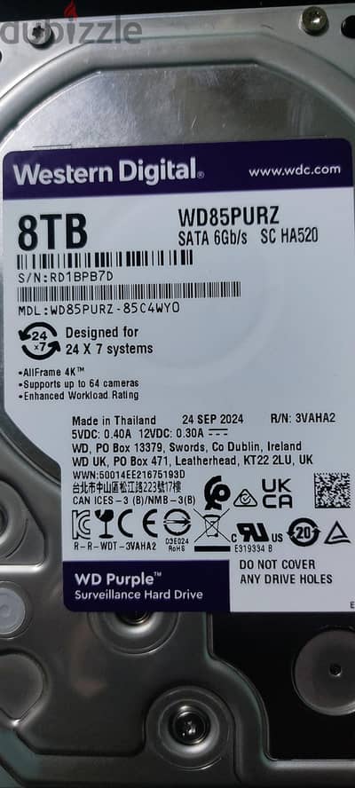 WD PURPLE 8TB