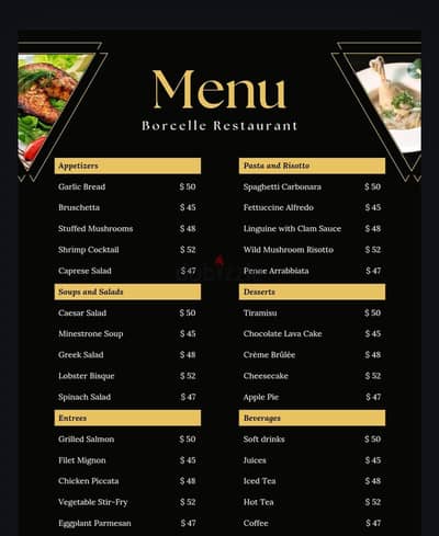 تصميم منيو (Menu) عصري باحترافيه مطاعم و كافيهات