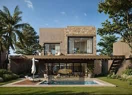 Townhouse for sale 216 meters strategic location and a distinctive view of the lagoon in La Manga Compound next to New Giza and minutes from Sphinx Airport