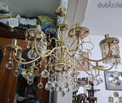 نجفة قنديل 10 دراع نحاس بالكريستال