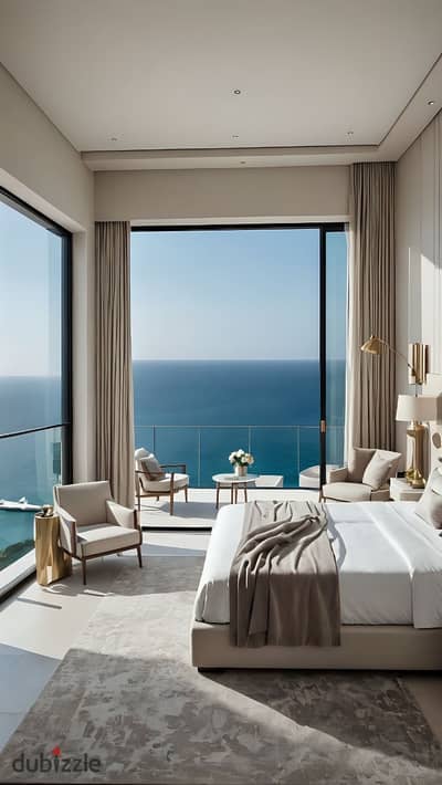 شاليه100م  Sea View بجوار لافيستا بخصم 30% جاهز للمعاينه فوري للبيع في العين السخنه استلام 6 شهور الايجارات شغاله في القريه بالفعل