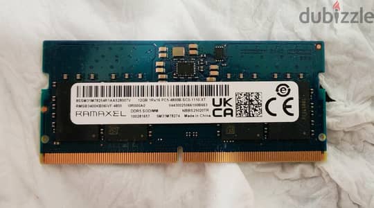 ram 12GB SO-DIMM DDR5-4800 رام لاب توب