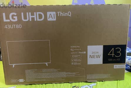LG UHD 4k مقاس 43 بوصه بالكرتونه لم يفتح او يستخدم نهائياً