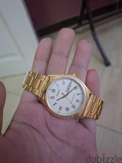 ساعة casio for men ANALOGE gold (original)