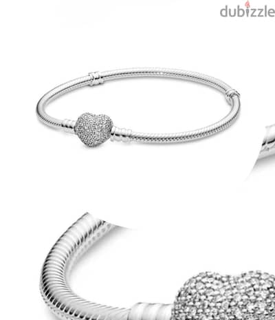 Pandora Style Silver Heart Bracelet