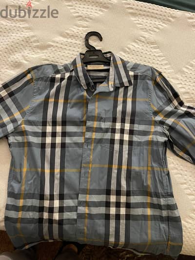 Burberry Limited Edition Light Blue original Checked Long Sleeve Shirt