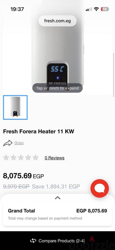 Fresh instant water heater 11kw