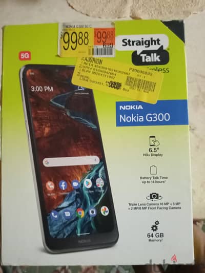 Nokia G300 5G وارد أمريكا بلمعته كالجديد  شاشه 6,5 بوصه مساحه 64 جيجا