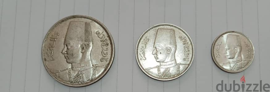 ملك فاروق فضة اصلي حالة ك انسر  لاعلى سعر