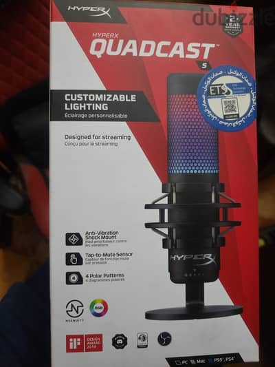 HyperX QuadCastS ميك النسخة النادرة اتفتحت وما اشتغلش + حامل ميك مجانا