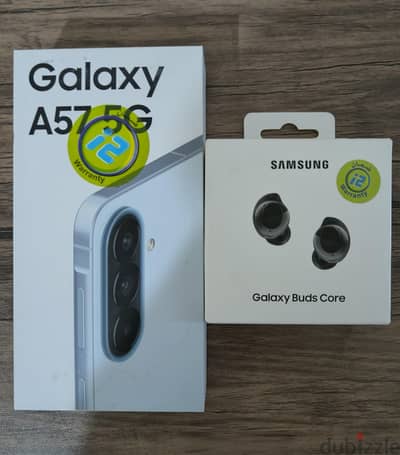 Samsung A57 + Galaxy buds core متبرشم